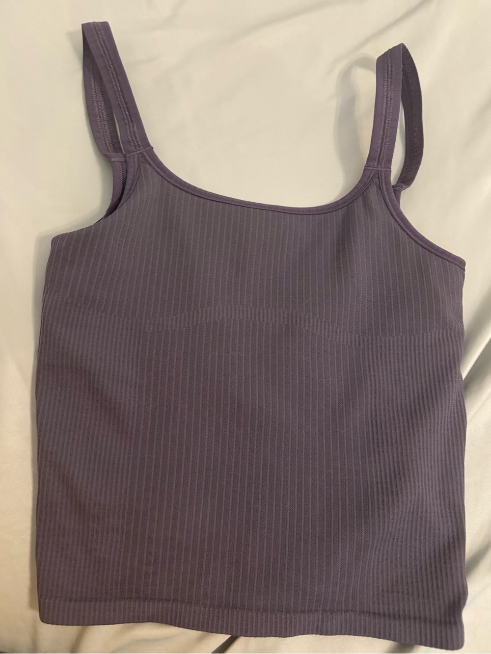 Lululemon Ebb to Street Cropped Tank Nightfall Ribbed Built-In Bra Size 4